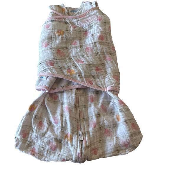 Halo Sleepsack Swaddle - Newborn, Pink Plaid, Elephant - Picture 1 of 5